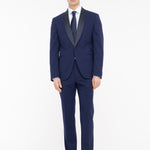 Abito slim fresco di lana stretch 44 / BLU