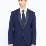 Abito slim fresco di lana stretch 44 / BLU