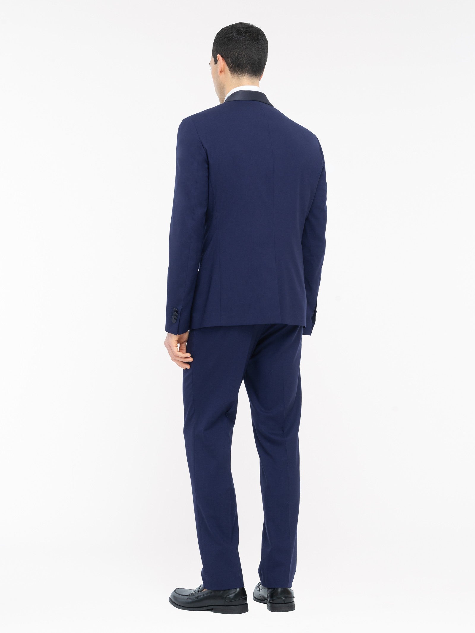 Abito slim fresco di lana stretch 44 / BLU