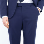Abito slim fresco di lana stretch 44 / BLU