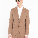 Abito solaro tono su tono lana cotone 44 / MARRONE