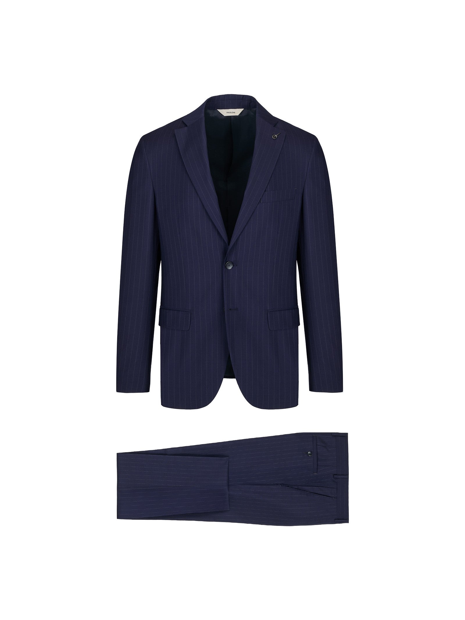Abito gessato lana vergine super 100`s 44 / BLU
