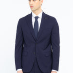 Abito gessato lana vergine super 100`s 44 / BLU