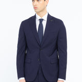 Abito gessato lana vergine super 100`s 44 / BLU