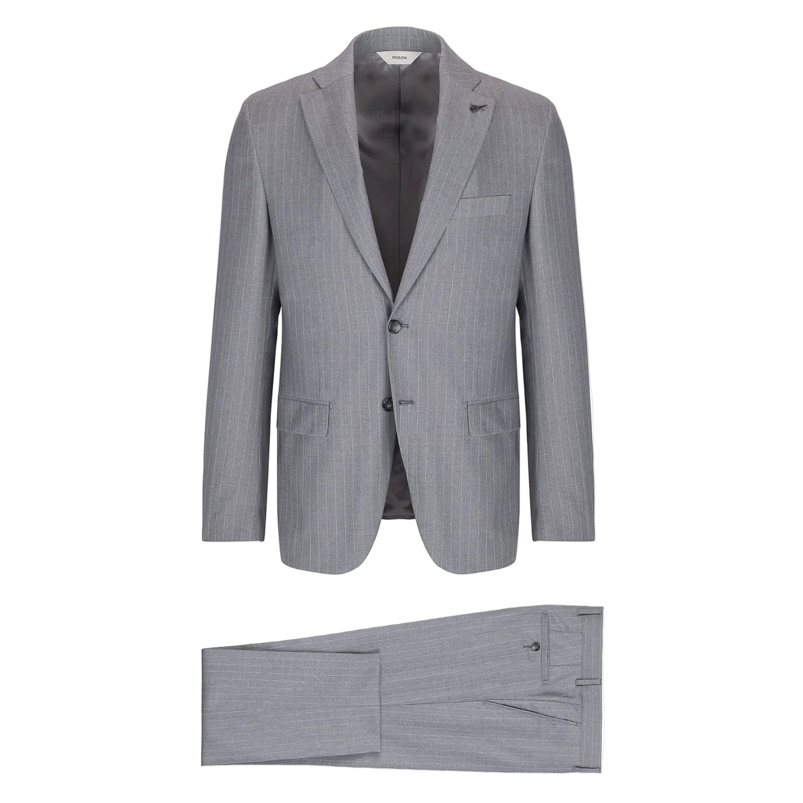 Abito gessato lana vergine super 100`s 44 / GRIGIO