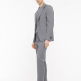 Abito gessato lana vergine super 100`s 44 / GRIGIO