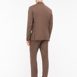 Abito doppiopetto fresco di lana stretch 44 / MARRONE