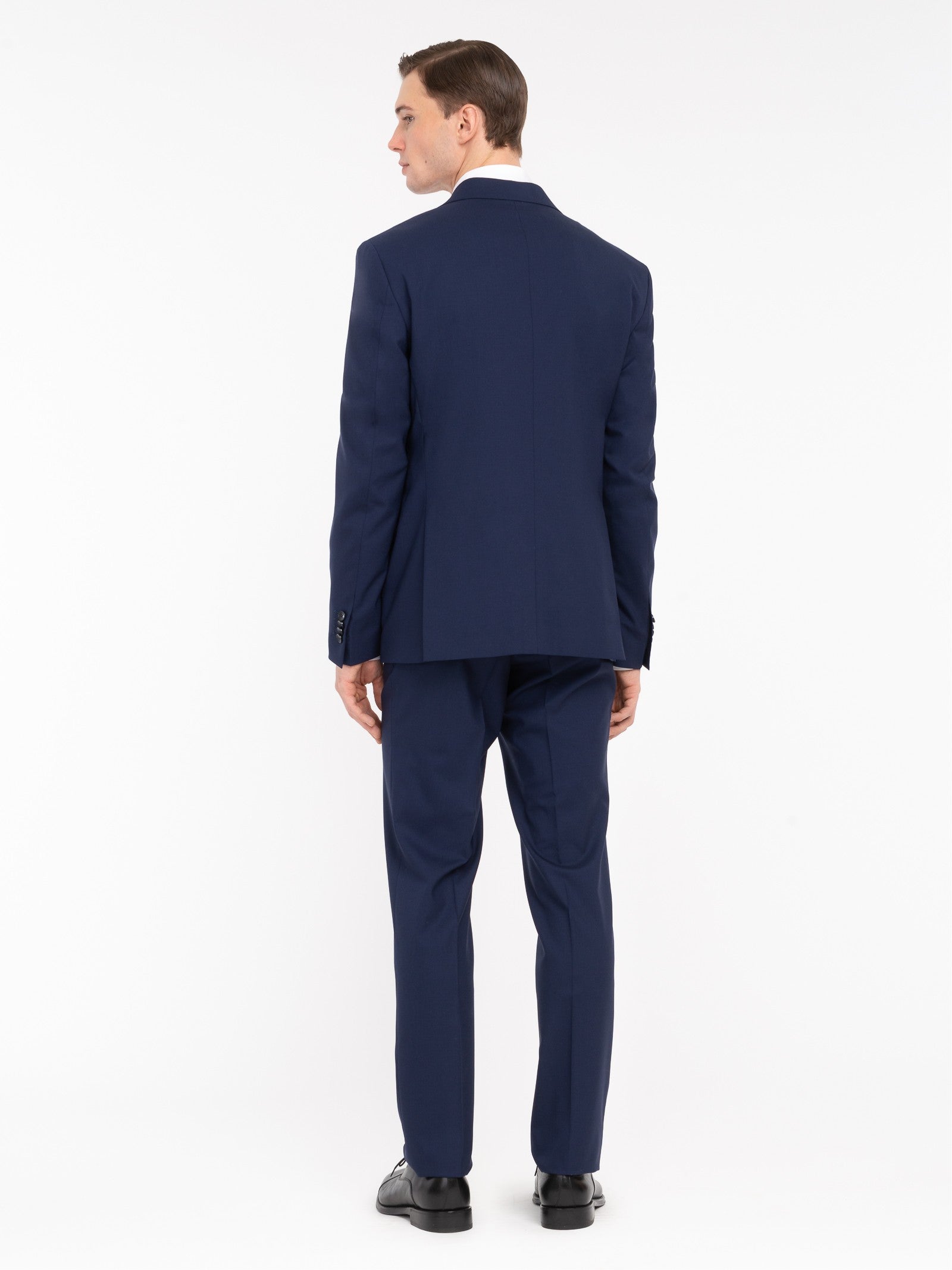 Abito con gilet fresco di lana stretch 44 / BLU