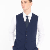 Abito con gilet fresco di lana stretch 44 / BLU