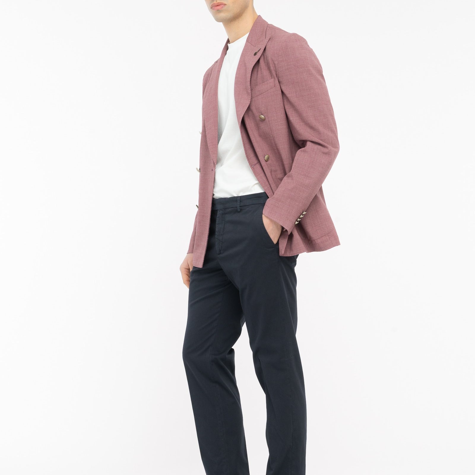 Pantalone slim gabardina di cotone stretch 44 / BLU