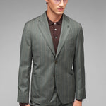 Abito gessato pura lana stretch 44 / VERDE