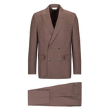 Abito doppiopetto twill lana vergine super 110`s 44 / MARRONE