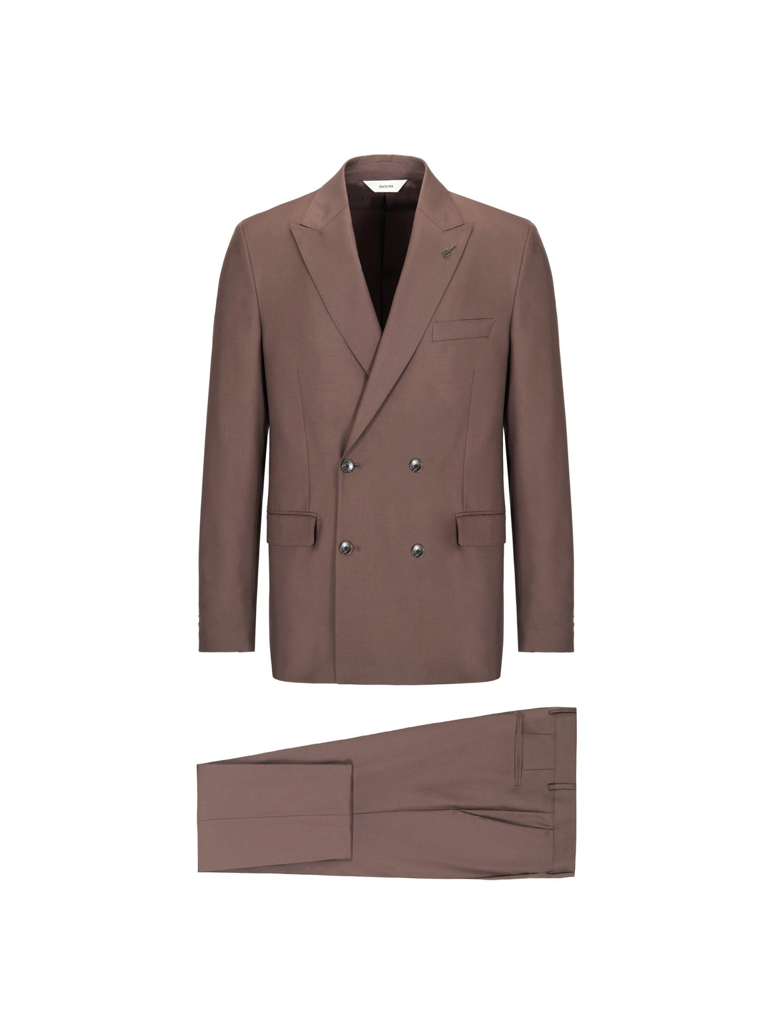 Abito doppiopetto twill lana vergine super 110`s 44 / MARRONE