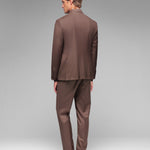 Abito doppiopetto twill lana vergine super 110`s 44 / MARRONE