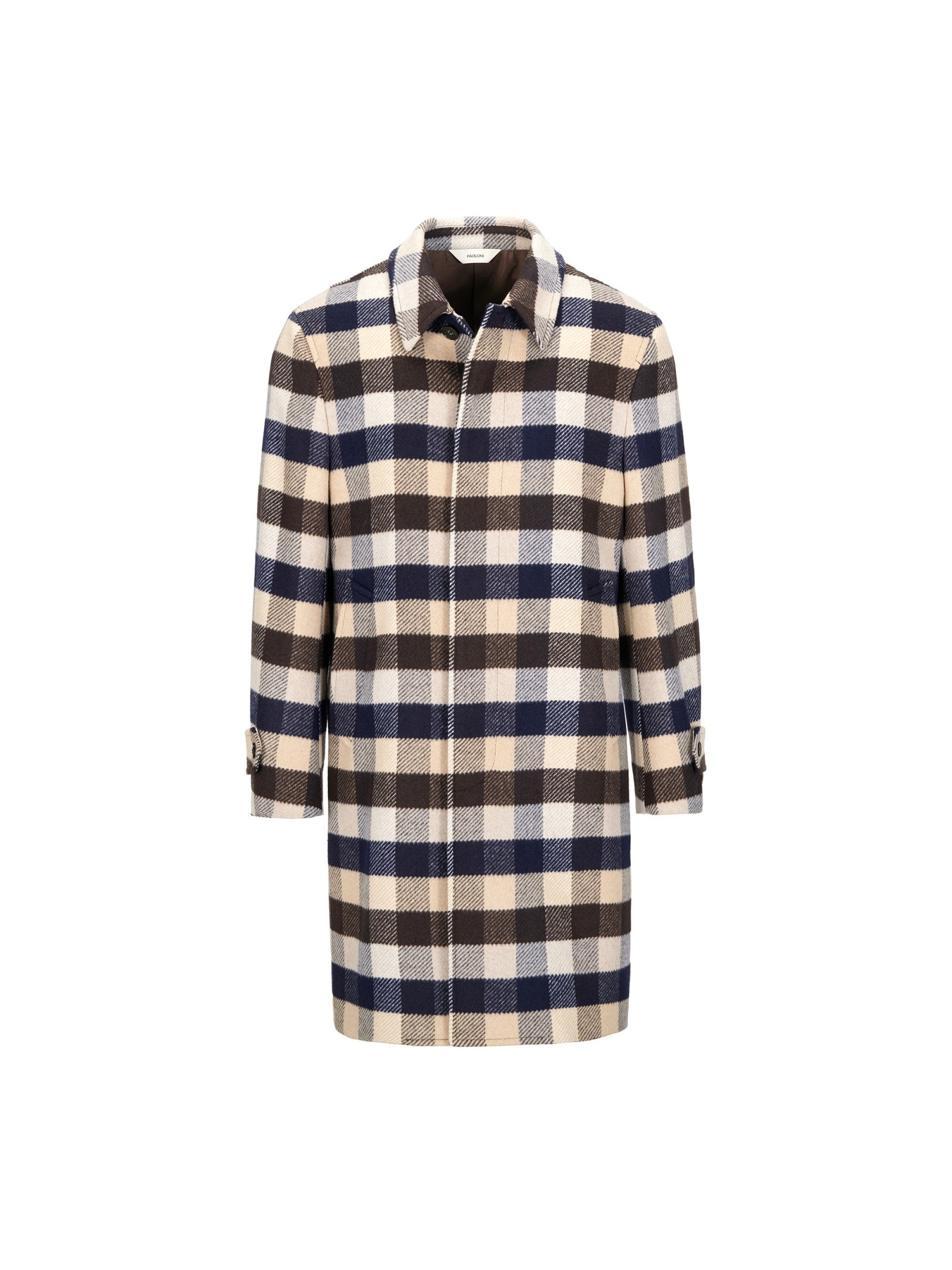 Cappotto check misto lana 44 / MARRONE