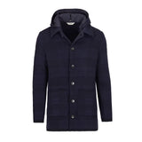 Cappotto in maglia check misto lana 44 / BLU