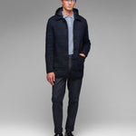 Cappotto in maglia check misto lana 44 / BLU