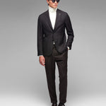 Giacca sfoderata micro texture lana vergine 44 / MARRONE