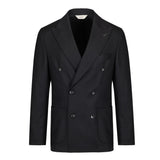 Giacca doppiopetto flanella di lana stretch 44 / NERO