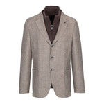 Giacca pettorina pied de poule misto lana 44 / MARRONE