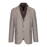 Giacca pettorina pied de poule misto lana 44 / MARRONE