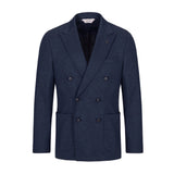 Giacca doppiopetto jersey misto lana 44 / BLU