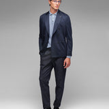 Giacca doppiopetto jersey misto lana 44 / BLU