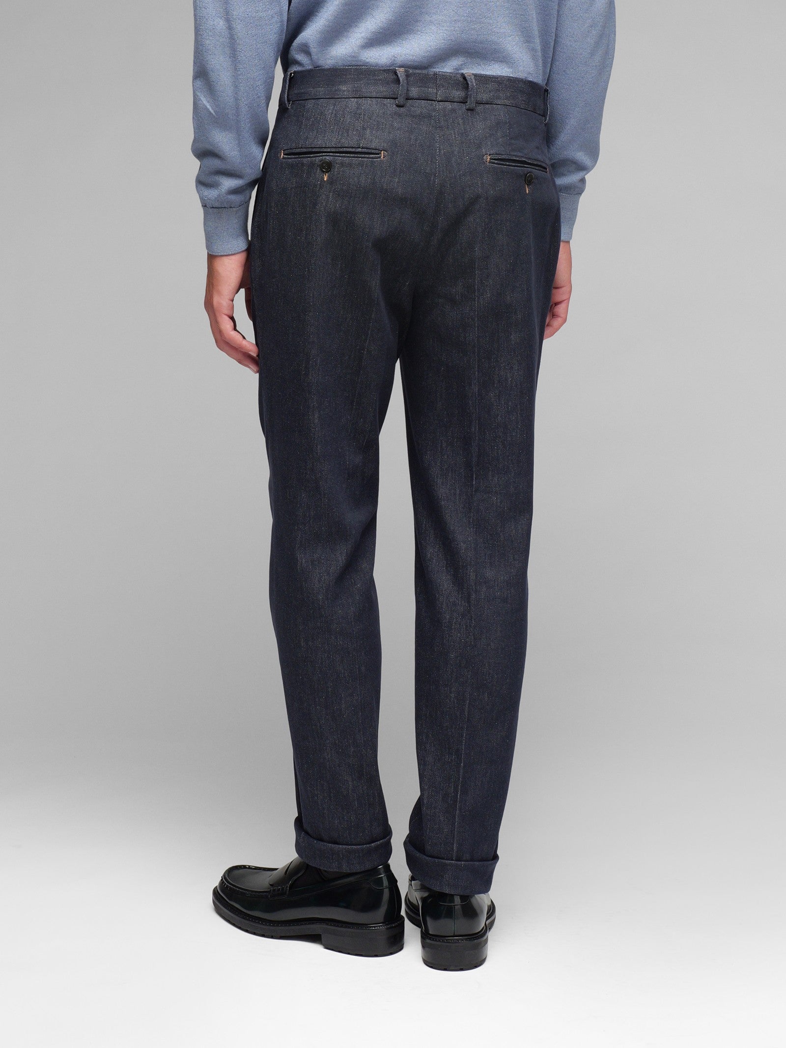 Pantalone pinces denim stretch 44 / BLU