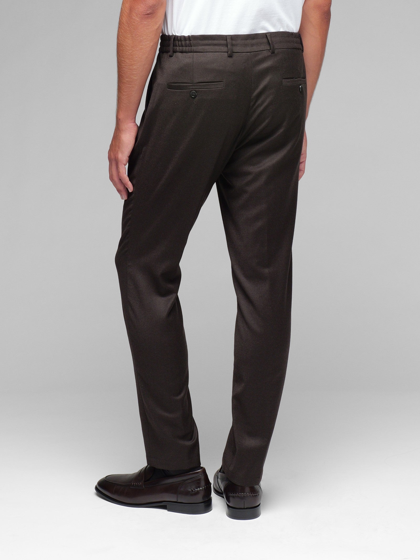 Pantalone jogging flanella di lana stretch 44 / MARRONE