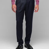 Pantalone jogging flanella di lana stretch 44 / BLU