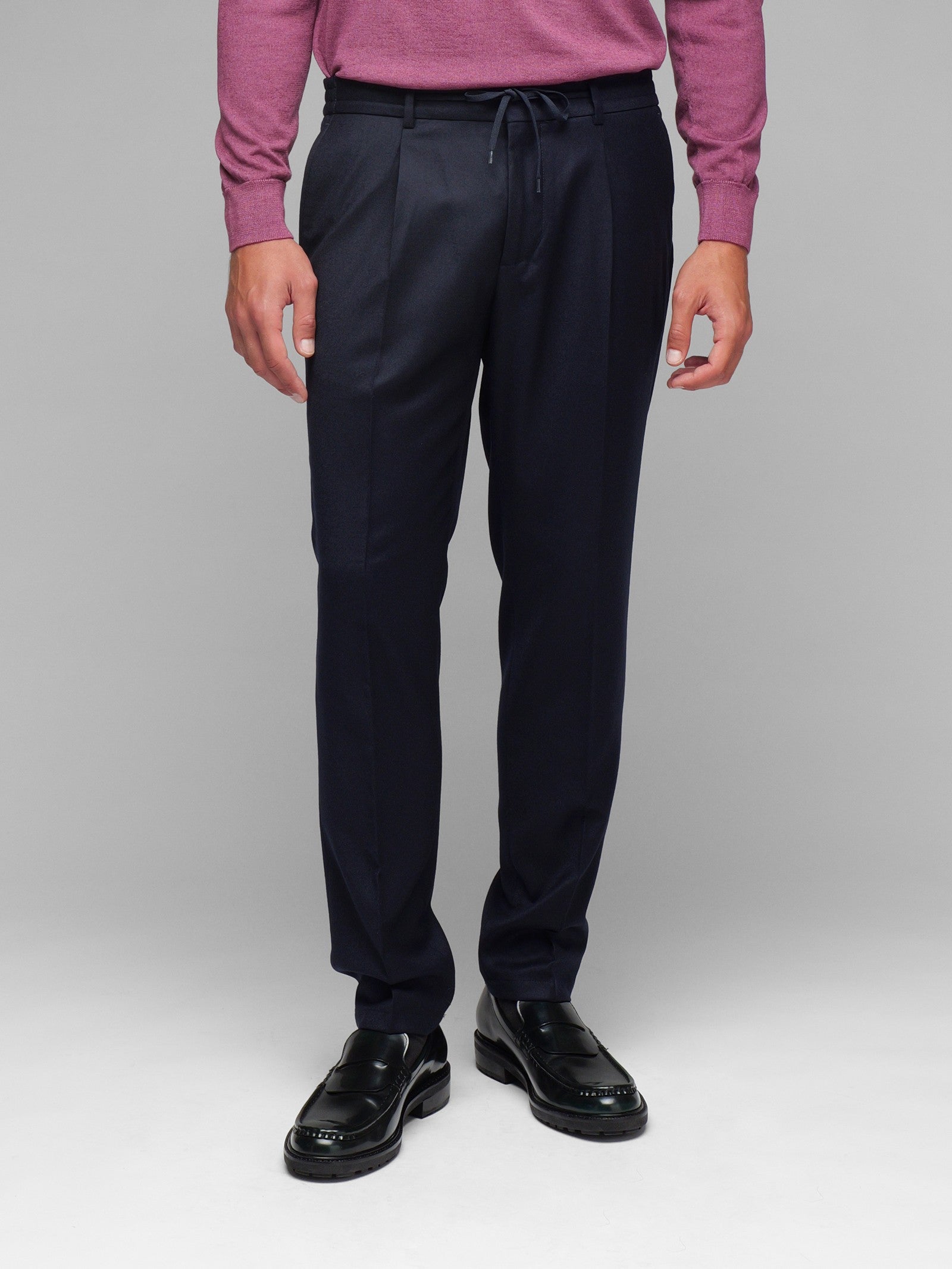Pantalone jogging flanella di lana stretch 44 / BLU