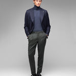 Pantalone pinces saglia di lana stretch 44 / VERDE